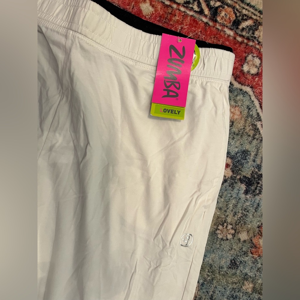 Zumba Fitness Zumbawear White Athletic Jersey Pants